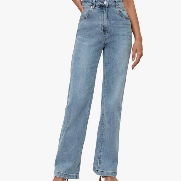 Ettelo Denim - Ettelo light blue wide leg jeans Size 10 stretch high waisted comfortable